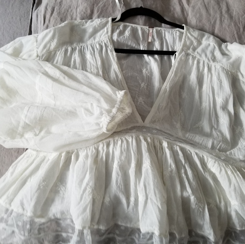 Free People Lace Inlay Boho blouse